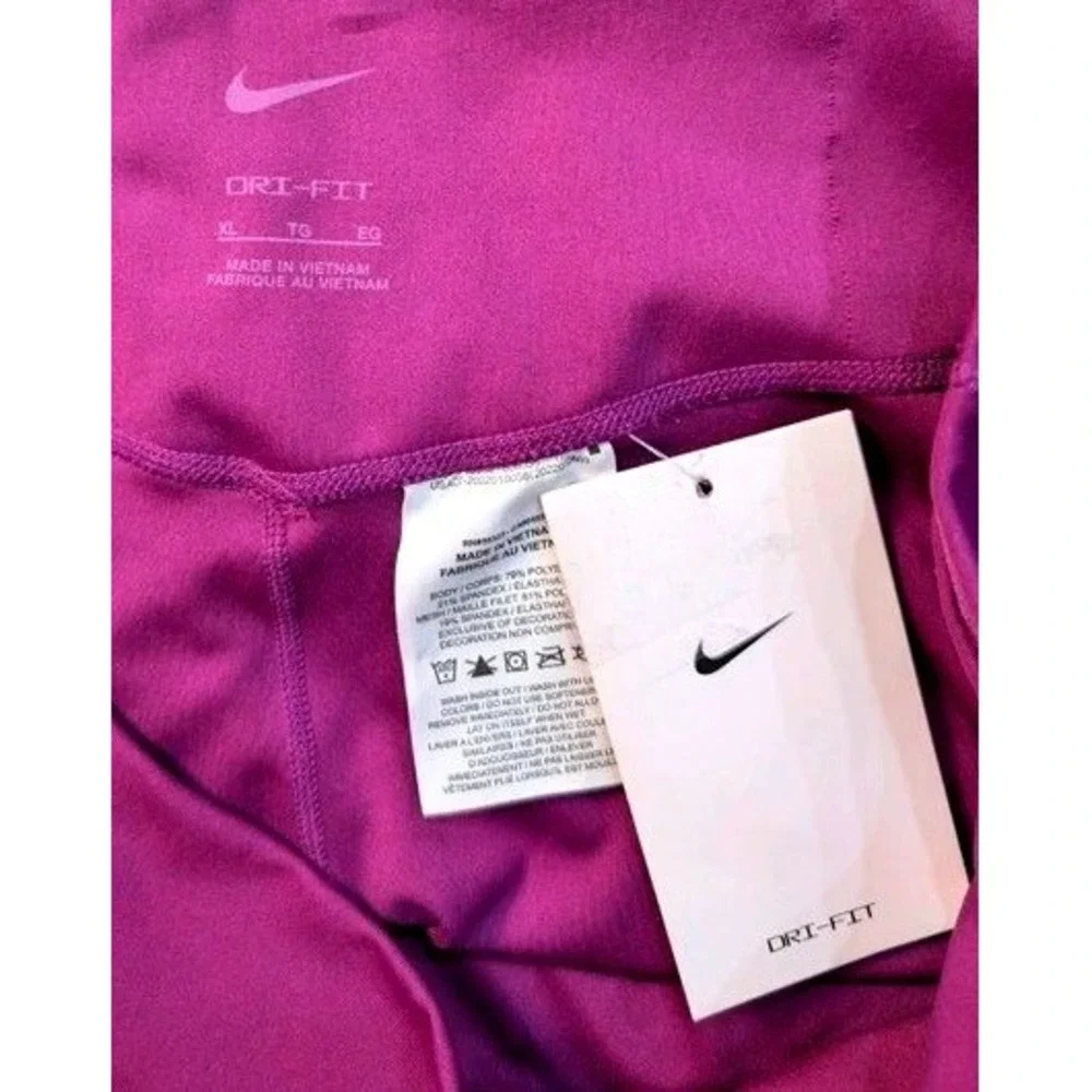 Nike~Dri-Fit Women's Mid-Rise 7/8 Mesh-Paneled Training Leggings-Purple~XL~NWT